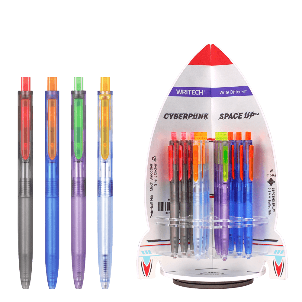 WRITECH ΒΙΤΡΙΝΑ ΓΕΜΑΤΗ ΣΤΥΛΟ GEL ΚΟΥΜΠΙ ΜΠΛΕ ΜΕΛΑΝΙ 0.7mm SPACE UP CYBERPUNK 36 ΤΕΜ (Το προιόν πωλείται σε μεμονωμένα τεμάχια το