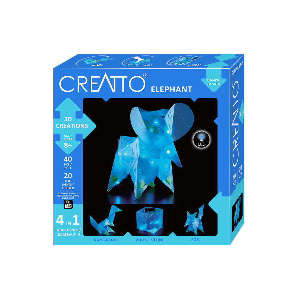 KOSMOS 3D ΚΑΤΑΣΚΕΥΗ ΜΕ LED 4 ΣΕ 1 ΕΛΕΦΑΝΤΑΣ CREATTO KOSMOS 3D ΚΑΤΑΣΚΕΥΗ ΜΕ LED 4 ΣΕ 1 ΕΛΕΦΑΝΤΑΣ CREATTO