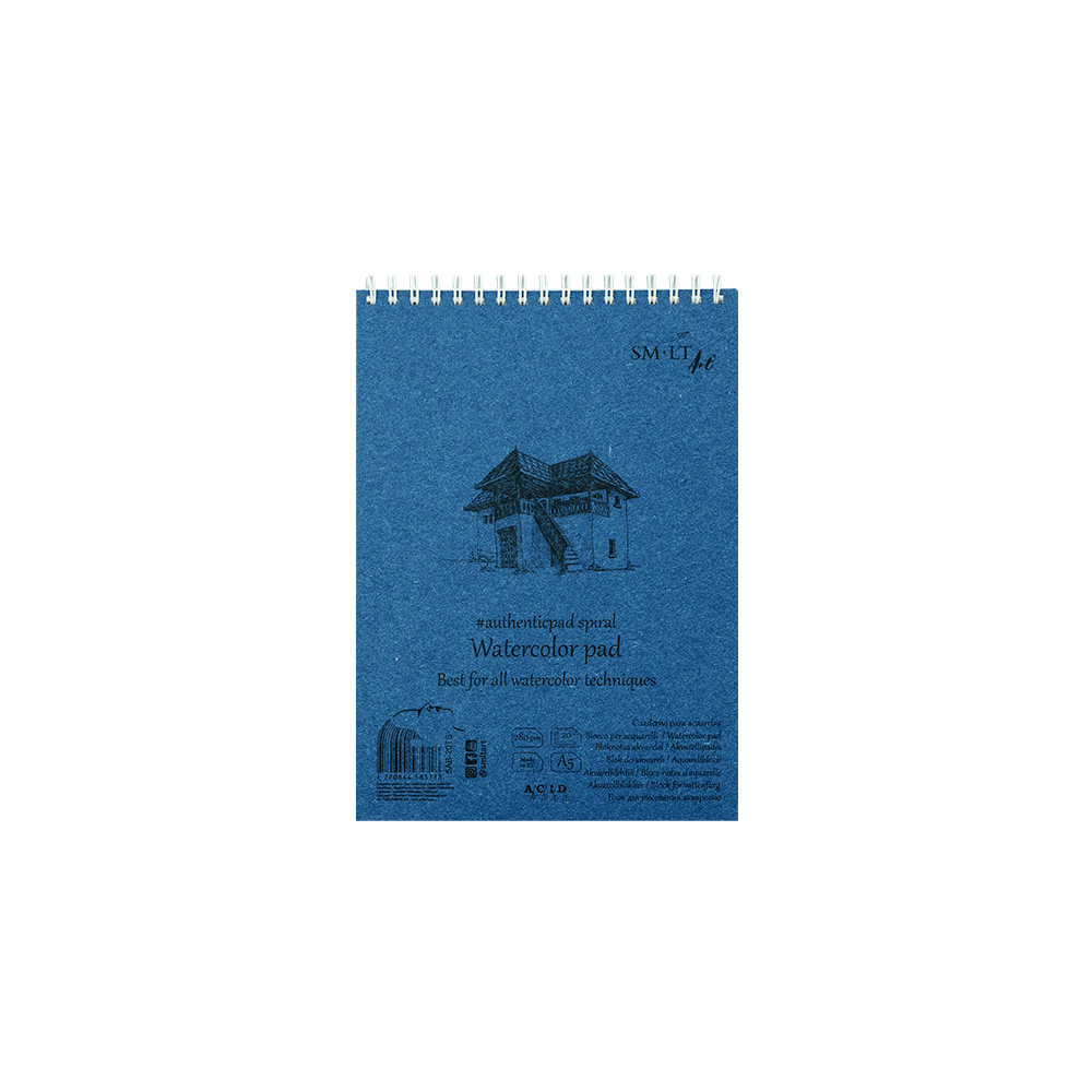 SMLT ART ΜΠΛΟΚ ΑΚΟΥΑΡΕΛΑΣ ΣΠΙΡΑΛ 20 ΦΥΛΛΑ Α5 280gsm