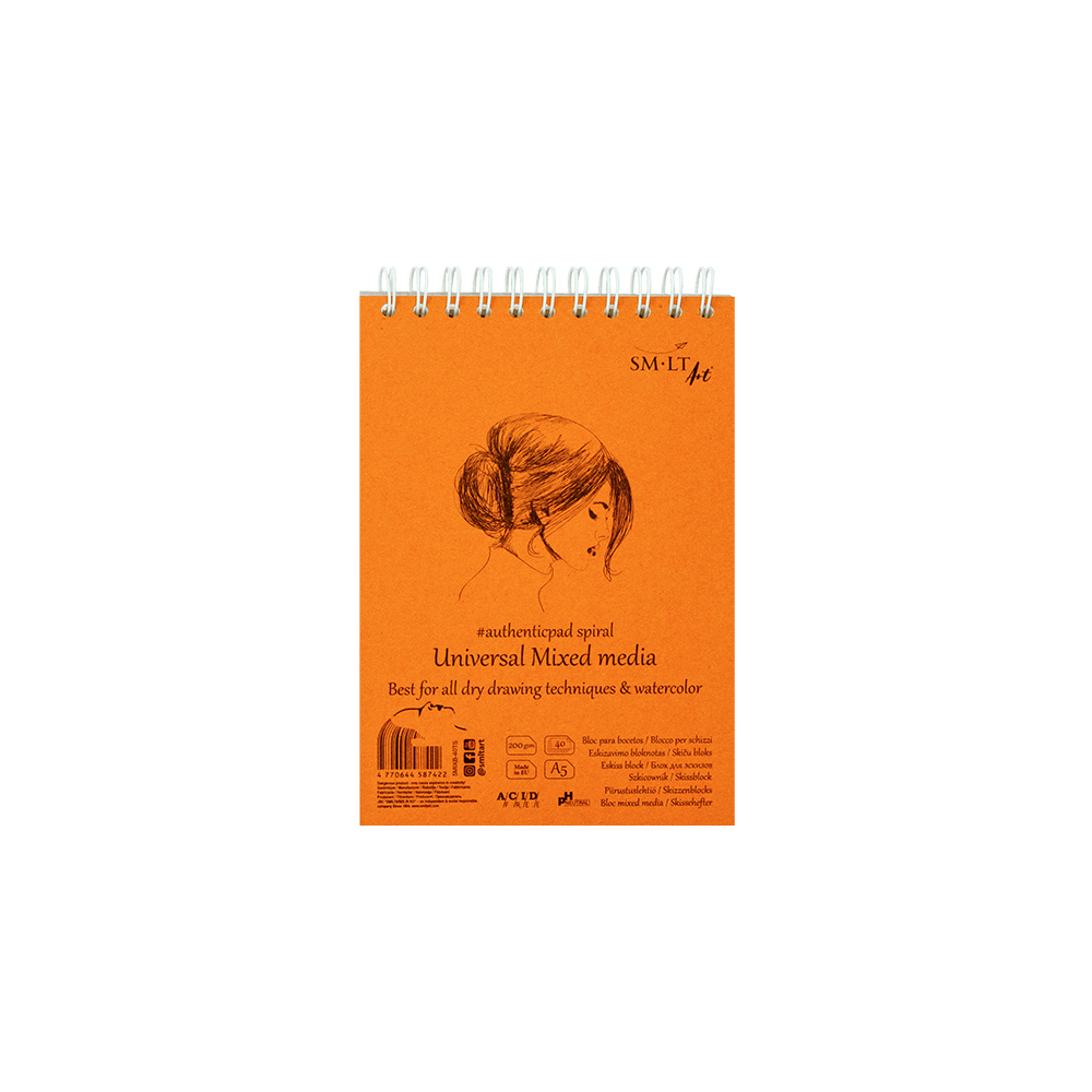SMLT ART ΜΠΛΟΚ ΣΧΕΔΙΟΥ ΣΠΙΡΑΛ 40 ΦΥΛΛΑ Α5 200gsm