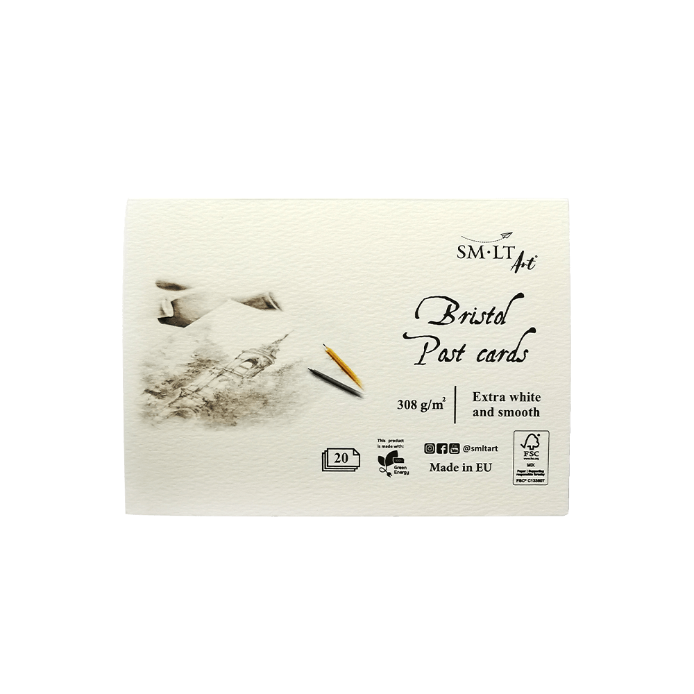 SMLT ART ΚΑΡΤ ΠΟΣΤΑΛ BRISTOL 20 ΤΕΜΑΧΙΑ 10.5x15cm 308gsm