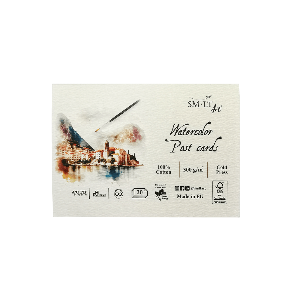 SMLT ART ΚΑΡΤ ΠΟΣΤΑΛ ΑΚΟΥΑΡΕΛΑΣ 20 ΤΕΜΑΧΙΑ 10.5x15cm 300gsm