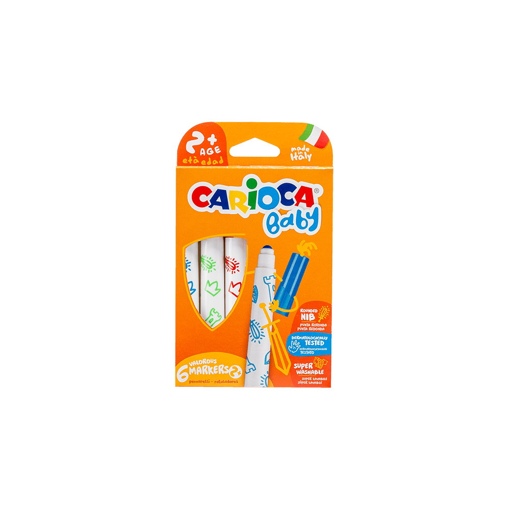 CARIOCA ΜΑΡΚΑΔΟΡΟΣ ΧΑΡΤΙΝΟ 6 ΧΡΩΜΑΤΑ BABY 2+