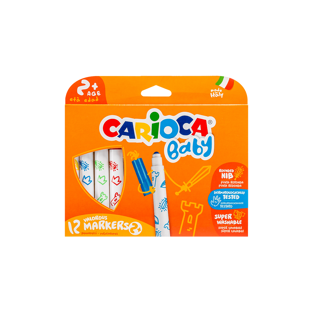 CARIOCA ΜΑΡΚΑΔΟΡΟΣ ΧΑΡΤΙΝΟ 12 ΧΡΩΜΑΤΑ BABY 2+ CARIOCA ΜΑΡΚΑΔΟΡΟΣ ΧΑΡΤΙΝΟ 12 ΧΡΩΜΑΤΑ BABY 2+
