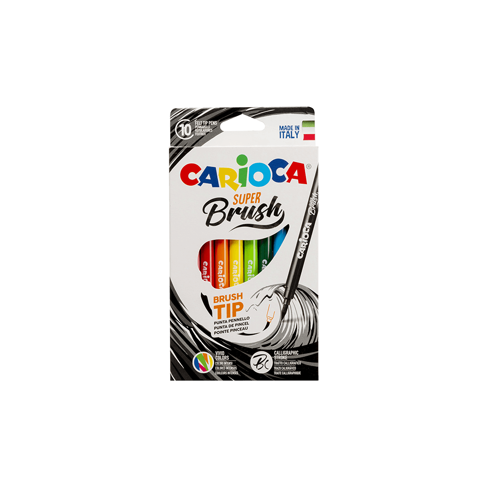 CARIOCA ΜΑΡΚΑΔΟΡΟΣ ΠΙΝΕΛΟ ΧΑΡΤΙΝΟ 10 ΧΡΩΜΑΤΑ SUPER BRUSH CARIOCA ΜΑΡΚΑΔΟΡΟΣ ΠΙΝΕΛΟ ΧΑΡΤΙΝΟ 10 ΧΡΩΜΑΤΑ SUPER BRUSH