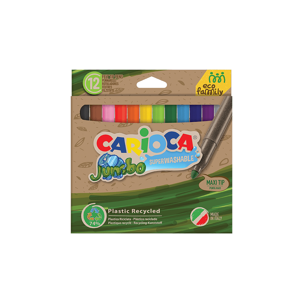 CARIOCA ΜΑΡΚΑΔΟΡΟΣ SUPERWASH 12 ΧΡΩΜΑΤΑ JUMBO ECO FAMILY 12 ΤΕΜΑΧΙΑ CARIOCA ΜΑΡΚΑΔΟΡΟΣ SUPERWASH 12 ΧΡΩΜΑΤΑ JUMBO ECO FAMILY 12 ΤΕΜΑΧΙΑ