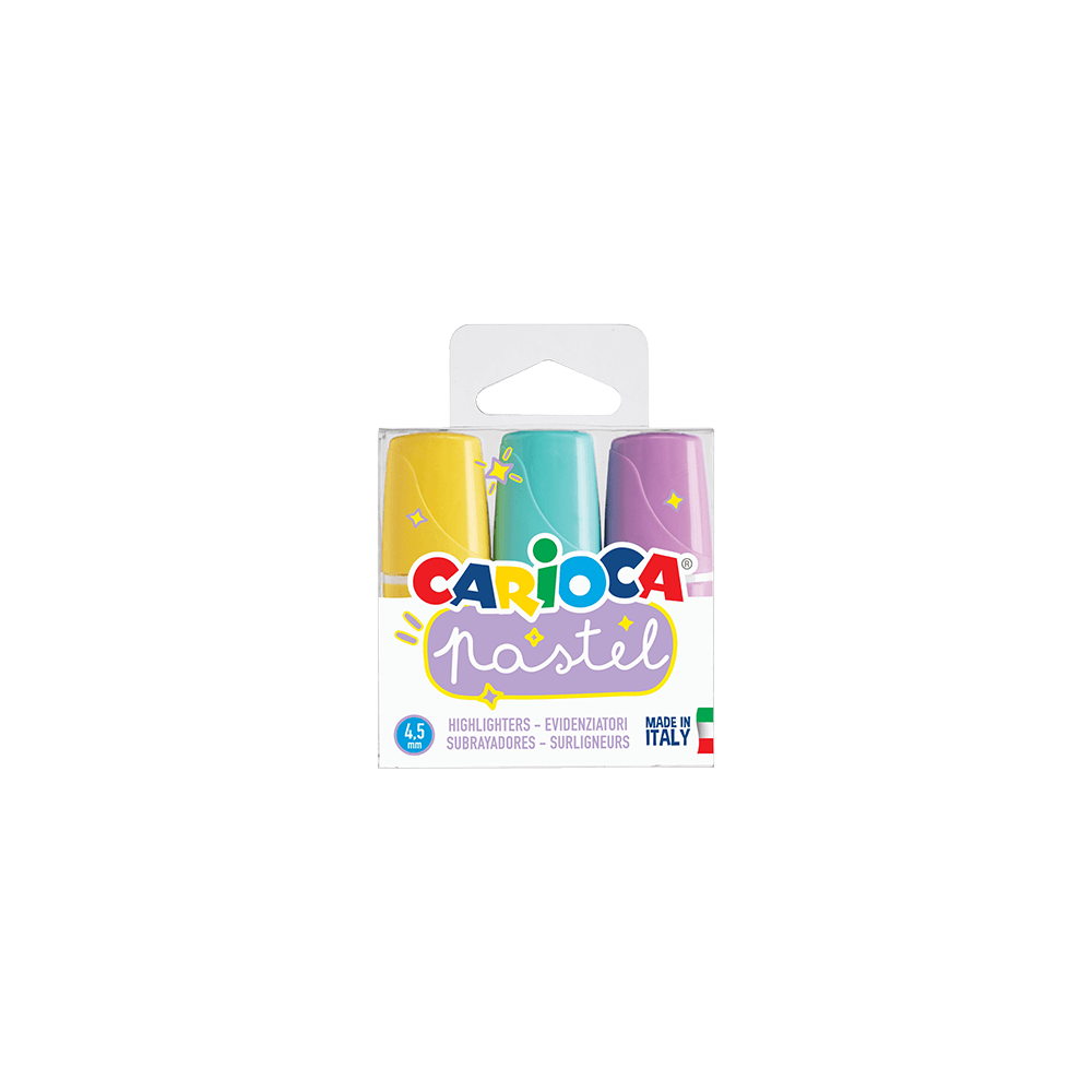 CARIOCA ΜΑΡΚΑΔΟΡΟΙ ΥΠΟΓΡΑΜΜΙΣΗΣ ΜΙΝΙ 3 ΧΡΩΜΑΤΑ Φ4.5mm PASTEL ΑΣΣΟΡΤΙ