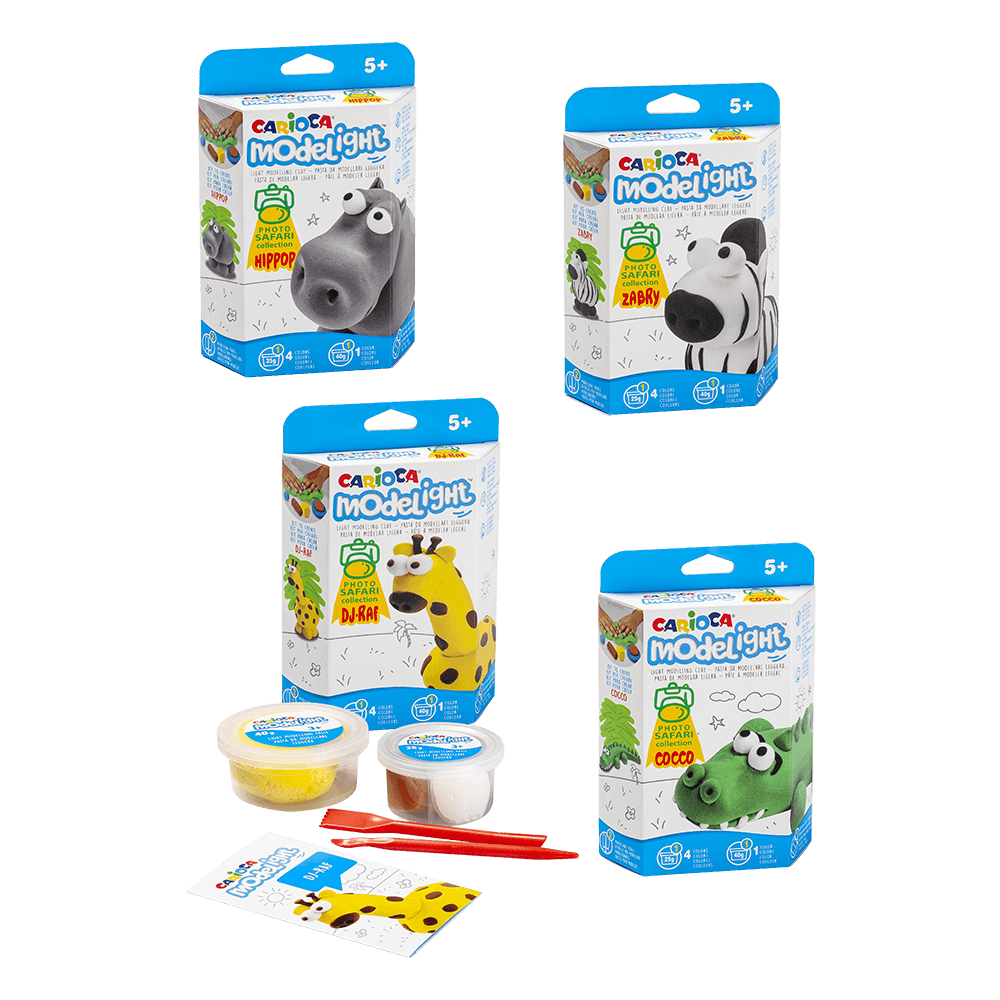 CARIOCA ΒΙΤΡΙΝΑ ΓΕΜΑΤΗ ΠΗΛΟΣ 3x4 ΣΧΕΔΙΑ 40gr & 25gr BLISTER MODELIGHT PLAY BOX ΣΑΦΑΡΙ  (Το προιόν πωλείται σε μεμονωμένα τεμ