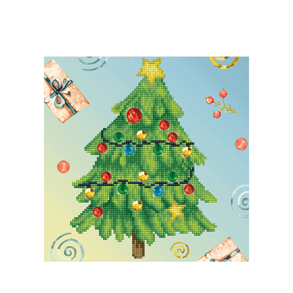 DIAMOND DOTZ ΚΑΤΑΣΚΕΥΗ ΨΗΦΙΔΩΤΟ 28x28cm ΧΡΙΣΤΟΥΓΕΝΝΙΑΤΙΚΟ ΔΕΝΤΡΟ