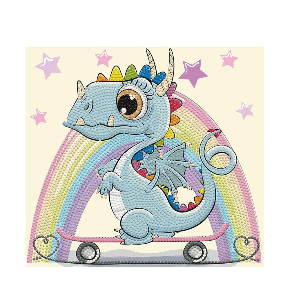 DIAMOND DOTZ ΚΑΤΑΣΚΕΥΗ ΨΗΦΙΔΩΤΟ ΚΑΜΒΑΣ BLISTER 23x25cm ΠΑΤΙΝΙ ΔΡΑΚΟΥ