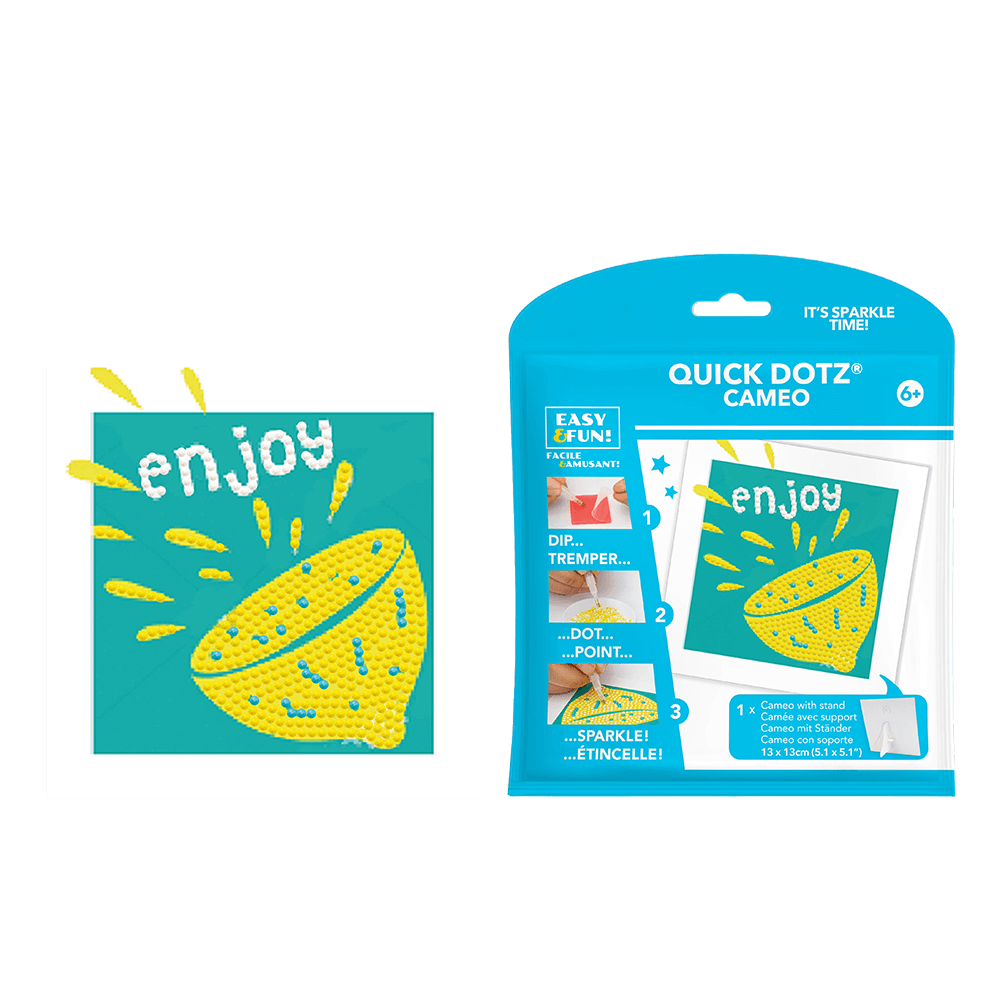 DIAMOND DOTZ ΚΑΤΑΣΚΕΥΗ ΨΗΦΙΔΩΤΟ ΚΑΔΡΑΚΙ BLISTER 13x13cm QUICK DOTZ ENJOY