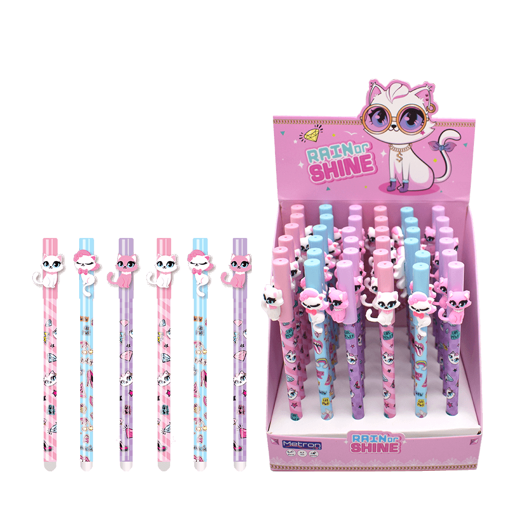 METRON KIDS ΒΙΤΡΙΝΑ ΓΕΜΑΤΗ ΣΤΥΛΟ GEL ΠΟΥ ΣΒΗΝΕΙ ΜΠΛΕ MΕΛΑΝΙ 0.5mm RAIN OR SHINE 36 ? (Το προιόν πωλείται σε μεμονωμένα τεμάχια τ