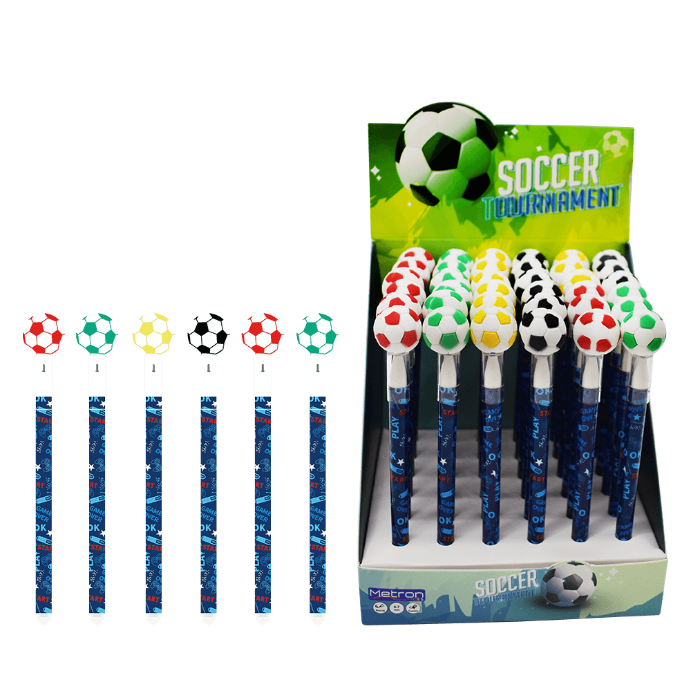 METRON KIDS ΒΙΤΡΙΝΑ ΓΕΜΑΤΗ ΣΤΥΛΟ GEL ΠΟΥ ΣΒΗΝΕΙ ΜΠΛΕ MΕΛΑΝΙ 0.5mm SOCCER 36 ΤΕΜΑ (Το προιόν πωλείται σε μεμονωμένα τεμάχια του ε METRON KIDS ΒΙΤΡΙΝΑ ΓΕΜΑΤΗ ΣΤΥΛΟ GEL ΠΟΥ ΣΒΗΝΕΙ ΜΠΛΕ MΕΛΑΝΙ 0.5mm SOCCER 36 ΤΕΜΑ (Το προιόν πωλείται σε μεμονωμένα τεμάχια του ε