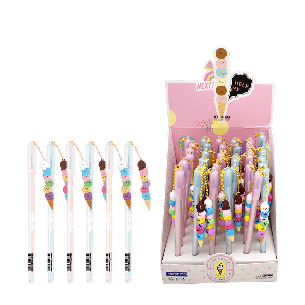 METRON KIDS ΒΙΤΡΙΝΑ ΓΕΜΑΤΗ ΣΤΥΛΟ GEL ΠΟΥ ΣΒΗΝΕΙ ΜΠΛΕ MΕΛΑΝΙ 0.5mm ICE CREAM 36 ΤΕ? (Το προιόν πωλείται σε μεμονωμένα τεμάχια του