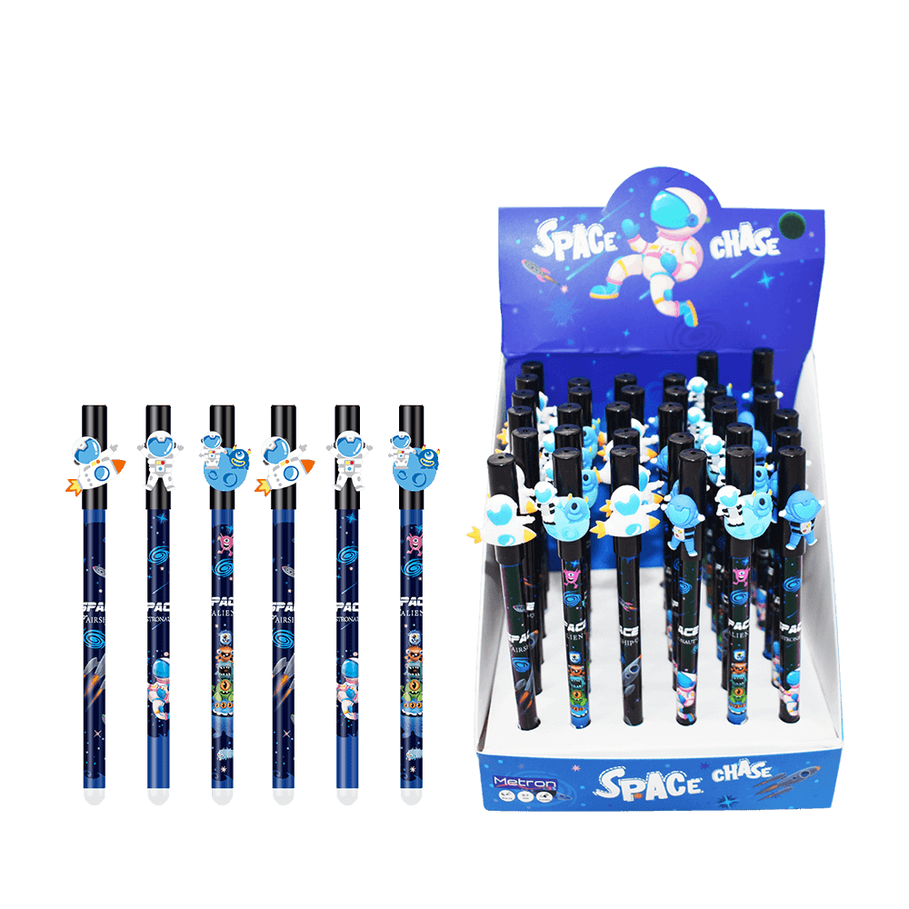 METRON KIDS ΒΙΤΡΙΝΑ ΓΕΜΑΤΗ ΣΤΥΛΟ GEL ΠΟΥ ΣΒΗΝΕΙ ΜΠΛΕ ΜΕΛΑΝΙ 0.7mm SPACE 36 ΤΕΜΑ (Το προιόν πωλείται σε μεμονωμένα τεμάχια του εν