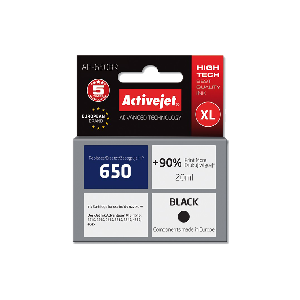 ACTIVE JET INK ΣΥΜΒΑΤΟ ΜΕ HP AH-650BR #650 BLACK 20ml (Α) #CZ101AE