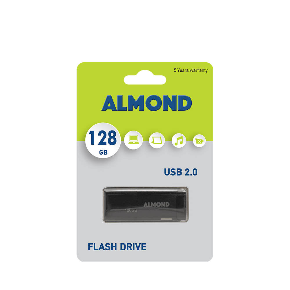 ALMOND FLASH DRIVE USB 2.0 128GB PRIME ΜΑΥΡΟ ALMOND FLASH DRIVE USB 2.0 128GB PRIME ΜΑΥΡΟ