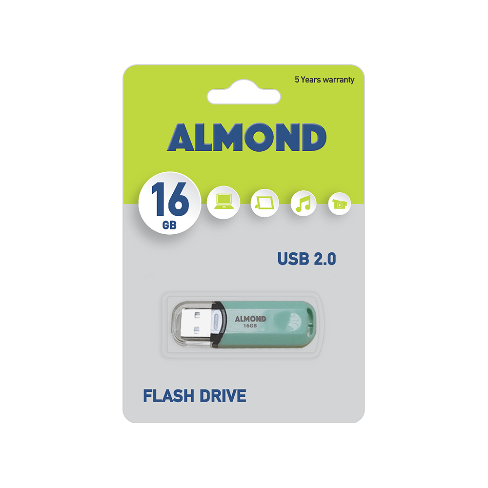 ALMOND FLASH DRIVE USB 2.0 16GB PASTEL MINT ALMOND FLASH DRIVE USB 2.0 16GB PASTEL MINT