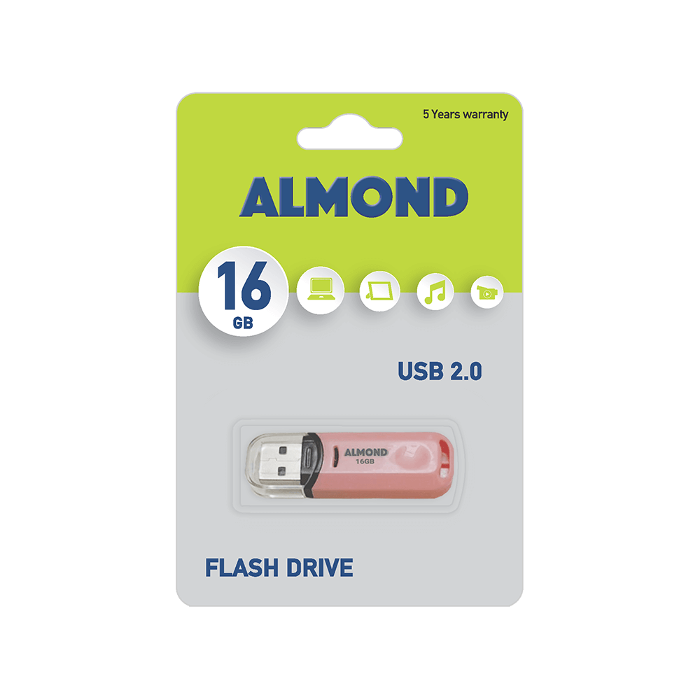ALMOND FLASH DRIVE USB 2.0 16GB PASTEL ΡΟΖ ALMOND FLASH DRIVE USB 2.0 16GB PASTEL ΡΟΖ