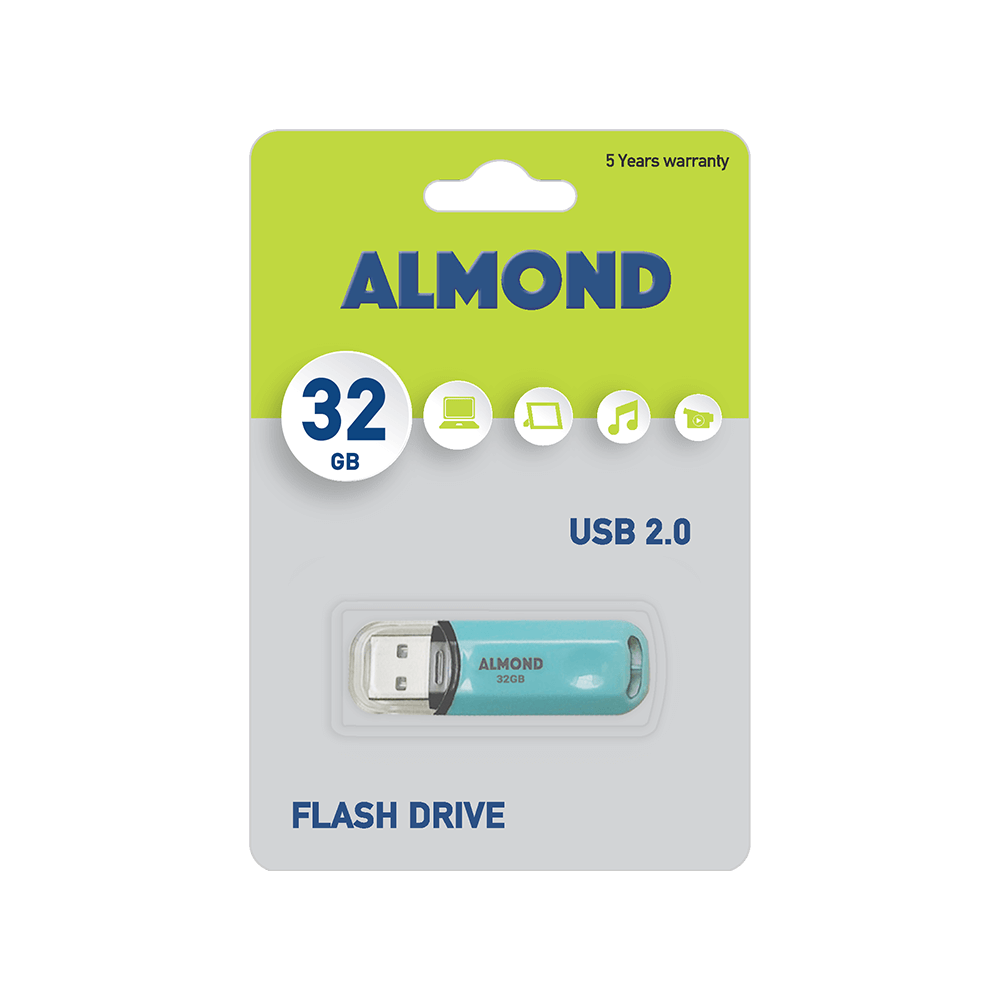 ALMOND FLASH DRIVE USB 2.0 32GB PASTEL ΓΑΛΑΖΙΟ ALMOND FLASH DRIVE USB 2.0 32GB PASTEL ΓΑΛΑΖΙΟ