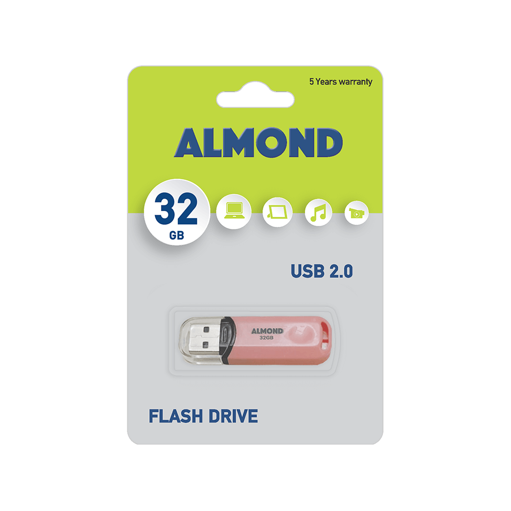 ALMOND FLASH DRIVE USB 2.0 32GB PASTEL ΡΟΖ ALMOND FLASH DRIVE USB 2.0 32GB PASTEL ΡΟΖ