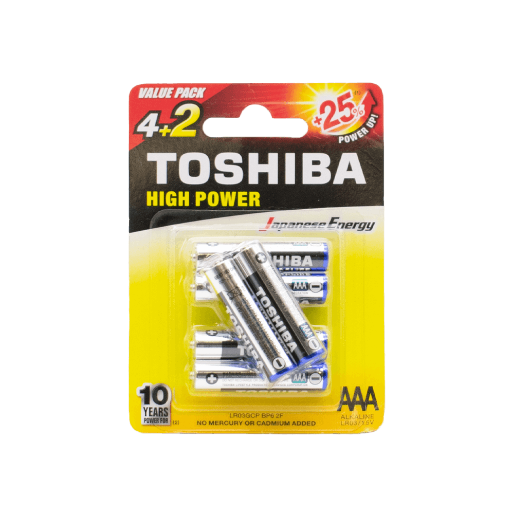 TOSHIBA ΜΠΑΤΑΡΙΕΣ ΑΛΚΑΛΙΚΕΣ AAA 4+2 ΤΕΜΑΧΙΑ TOSHIBA ΜΠΑΤΑΡΙΕΣ ΑΛΚΑΛΙΚΕΣ AAA 4+2 ΤΕΜΑΧΙΑ