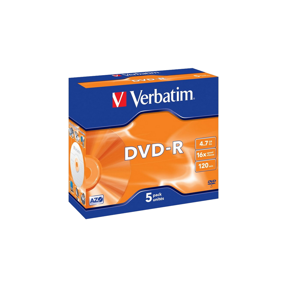 VERBATIM DVD-R 4.7GB 16X JEWEL 5 ΤΕΜΑΧΙΑ (Το προιόν πωλείται σε μεμονωμένα τεμάχια του ενός)