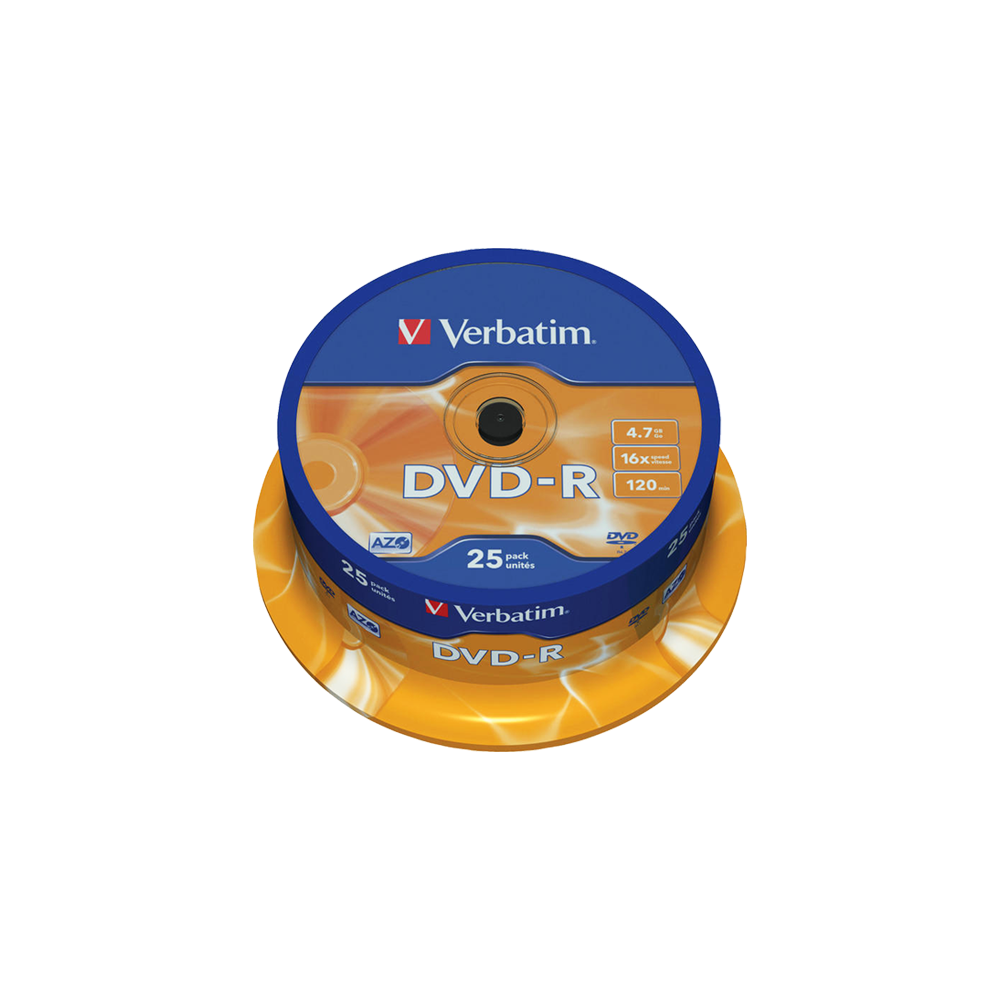 VERBATIM DVD-R 4.7GB 16X CAKEBOX 25 ΤΕΜΑΧΙΑ (Το προιόν πωλείται σε μεμονωμένα τεμάχια του ενός)