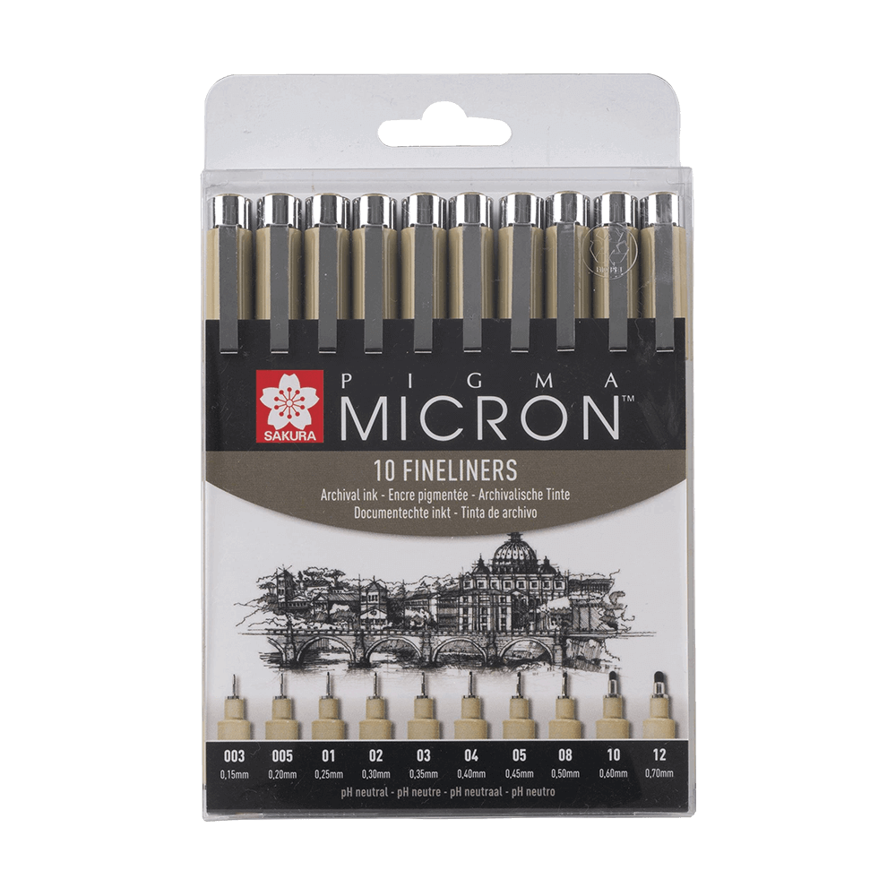 ROYAL TALENS ΜΑΡΚΑΔΟΡΟΣ ΣΧΕΔΙΟΥ ΣΕΤ 10 ΤΕΜΑΧΙΑ PIGMA MICRON SAKURA ΜΑΥΡΟ