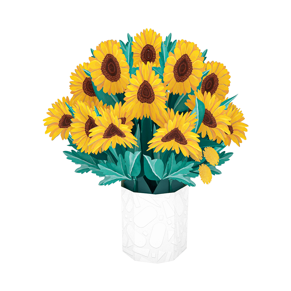 ORIGAMO ΚΑΡΤΑ ΕΥΧΕΤΗΡΙΑ ΑΝΑΔΥΟΜΕΝΗ ΗΛΙΟΤΡΟΠΙΑ 27.5x30cm LARGE FLORA