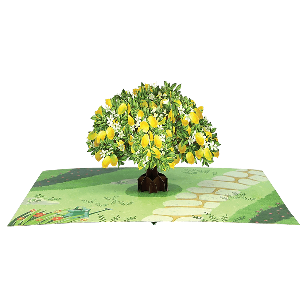 ORIGAMO ΚΑΡΤΑ ΕΥΧΕΤΗΡΙΑ ΑΝΑΔΥΟΜΕΝΗ ΛΕΜΟΝΙΑ 18.5x14cm KIRIGAMI