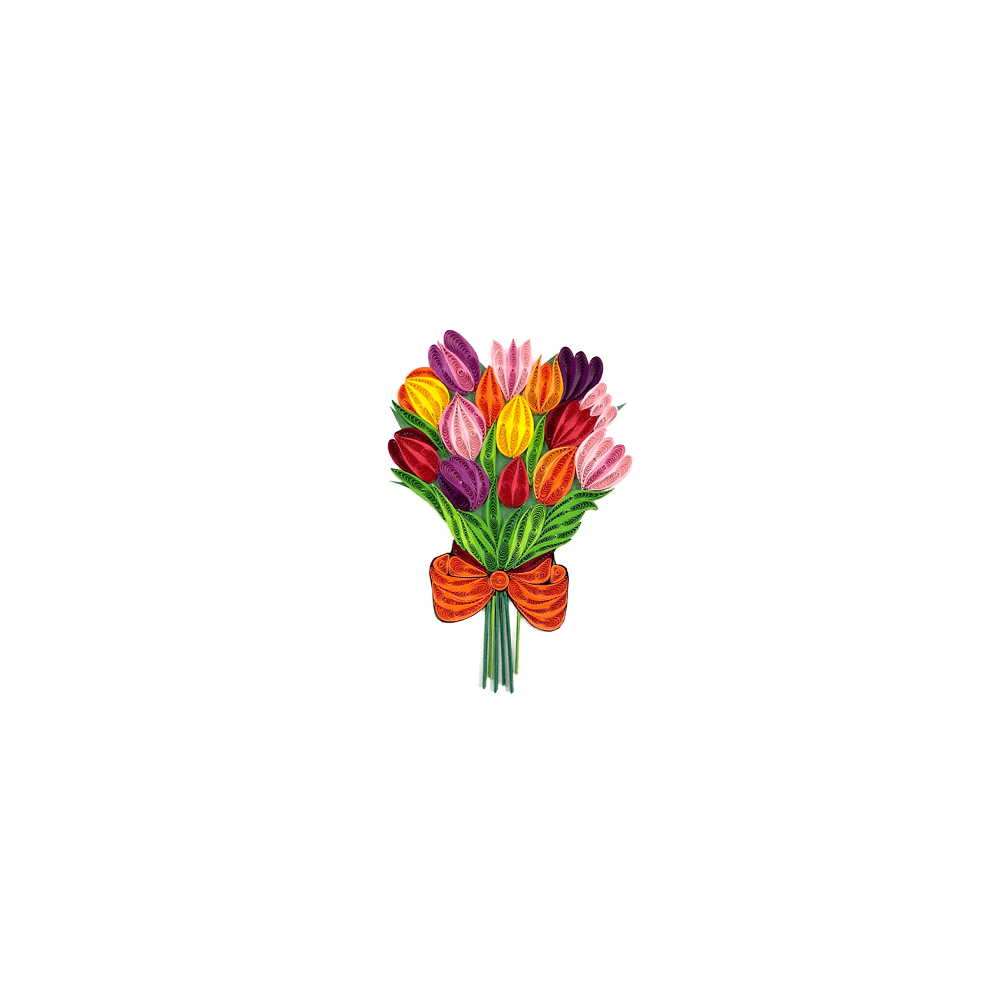 ORIGAMO ΚΑΡΤΑ ΕΥΧΕΤΗΡΙΑ QUILLING ΤΟΥΛΙΠΕΣ 18.5x14cm FILIGRANA