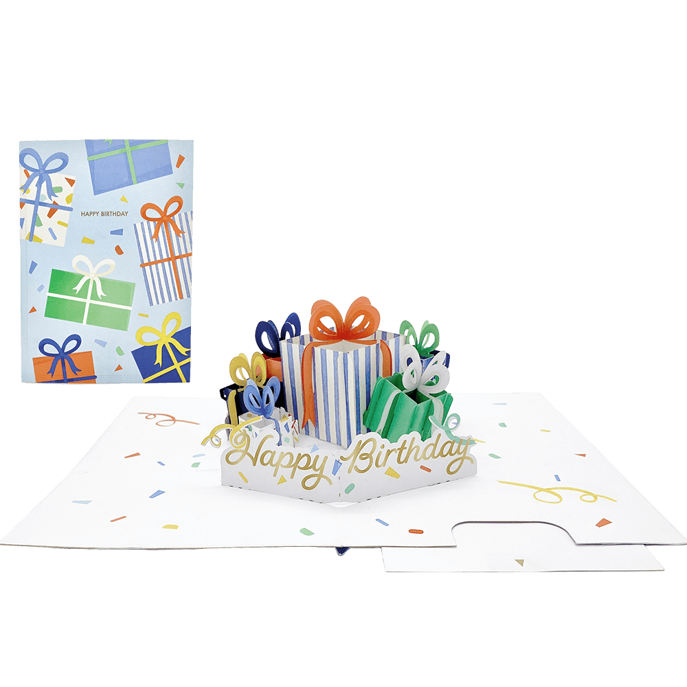 ORIGAMO ΚΑΡΤΑ ΕΥΧΕΤΗΡΙΑ ΑΝΑΔΥΟΜΕΝΗ ΔΩΡΑ ΓΕΝΕΘΛΙΩΝ ΜΠΛΕ 18.5x14cm KIRIGAMI