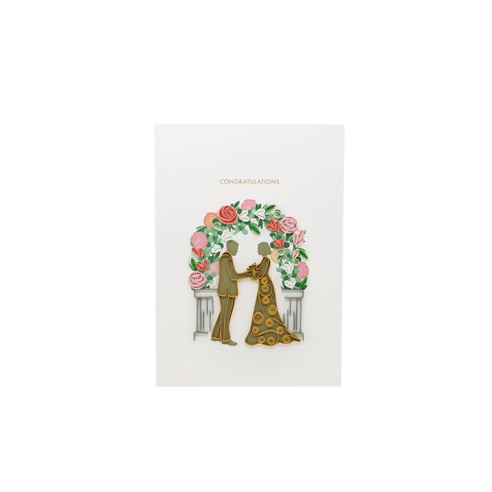 ORIGAMO ΚΑΡΤΑ ΕΥΧΕΤΗΡΙΑ QUILLING ΓΑΜΗΛΙΑ ΤΕΛΕΤΗ 18.5x14cm FILIGRANA