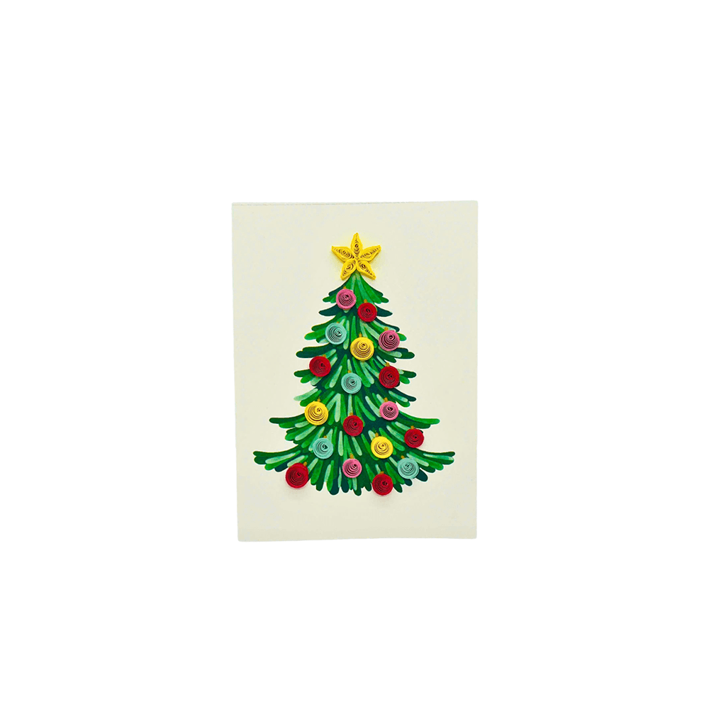 ORIGAMO ΚΑΡΤΑ ΕΥΧΕΤΗΡΙΑ MINI QUILLING ΧΡΙΣΤΟΥΓΕΝΝΙΑΤΙΚΟ ΔΕΝΤΡΟ 10x7.8cm FILIGRANA