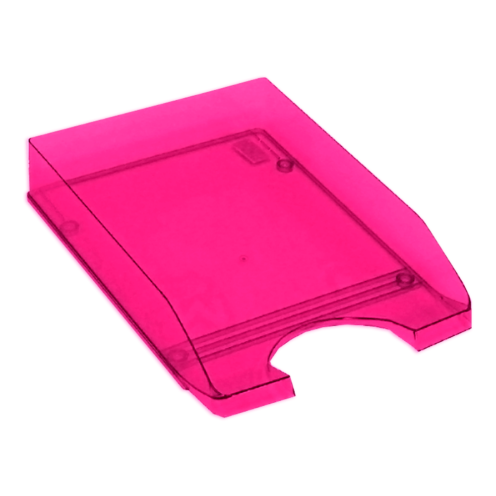 METRON ΔΙΣΚΟΣ ΓΡΑΦΕΙΟΥ ΠΛΑΣΤΙΚΟΣ 26x35x6.5cm FLUO ΔΙΑΦΑΝΟ ΚΟΚΚΙΝΟ