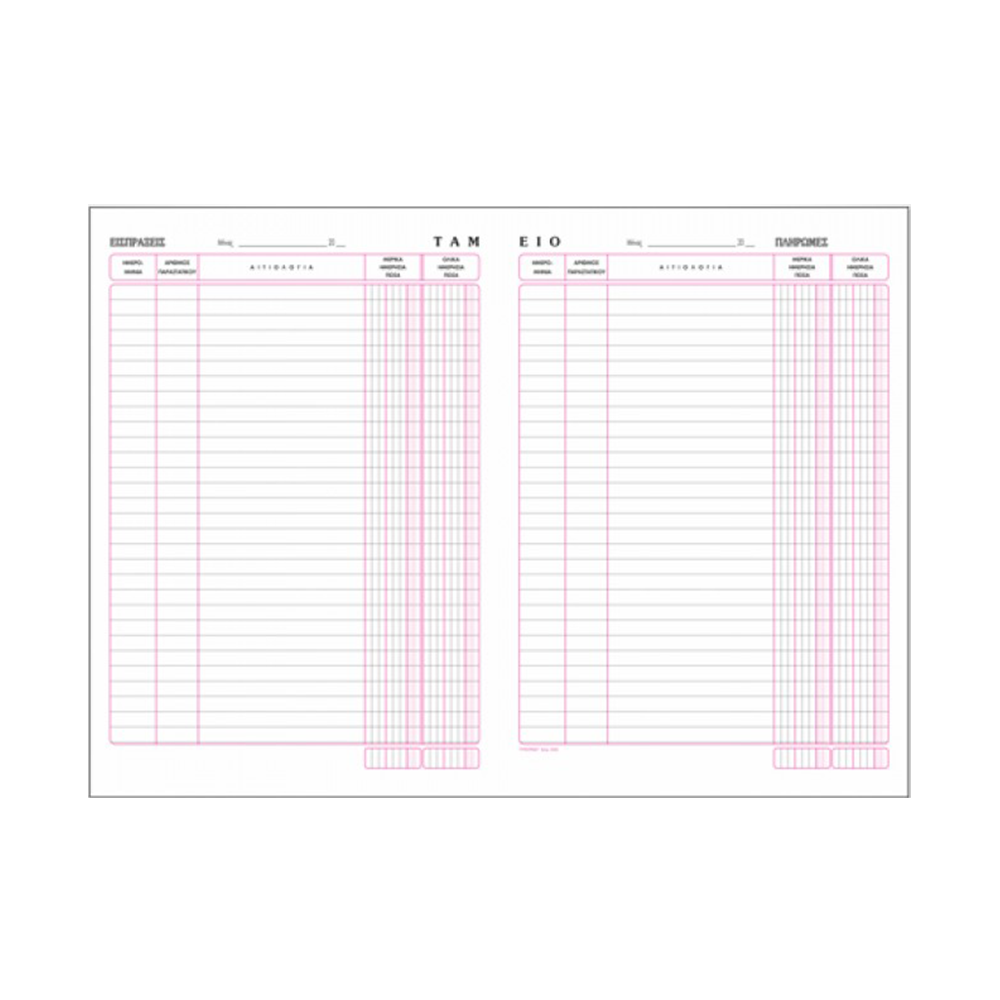 TYPOTRUST ΒΙΒΛΙΟ ΤΑΜΕΙΟΥ 100 ΦΥΛΛΑ 21x30cm