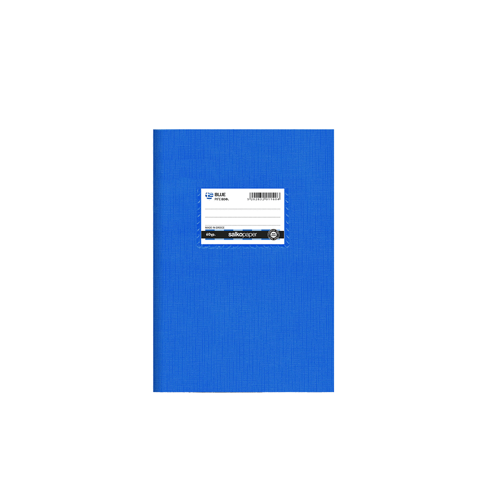 SALKO ΤΕΤΡΑΔΙΟ ΡΙΓΕ 80 ΦΥΛΛΑ ΠΛΑΣΤΙΚΟ 17x25cm ΜΠΛΕ  (Το προιόν πωλείται σε μεμονωμένα τεμάχια του ενός)