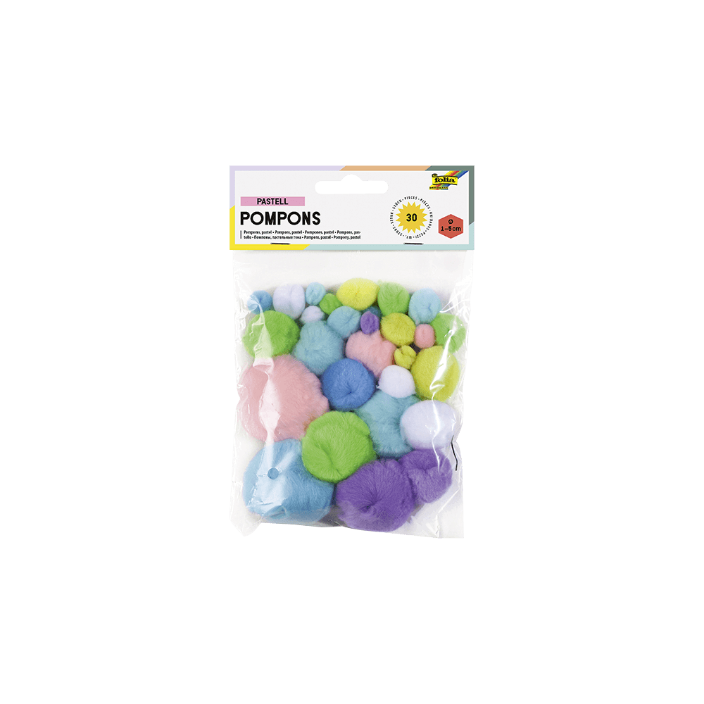 FOLIA ΠΟΜ ΠΟΜ ΣΕΤ 30 ΤΕΜΑΧΙΑ 1-4cm PASTEL FOLIA ΠΟΜ ΠΟΜ ΣΕΤ 30 ΤΕΜΑΧΙΑ 1-4cm PASTEL