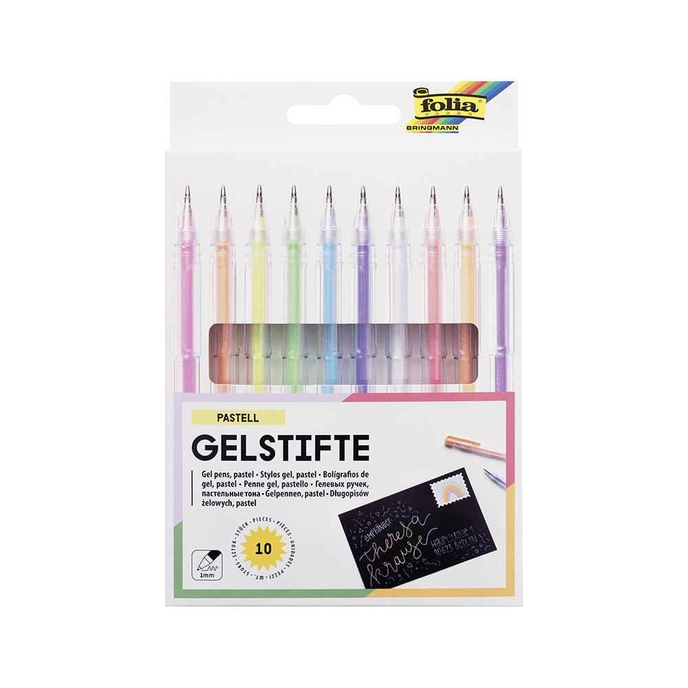 FOLIA ΣΤΥΛΟ GEL ΠΑΣΤΕΛ ΧΡΩΜΑΤΑ 10 ΤΕΜΑΧΙΑ