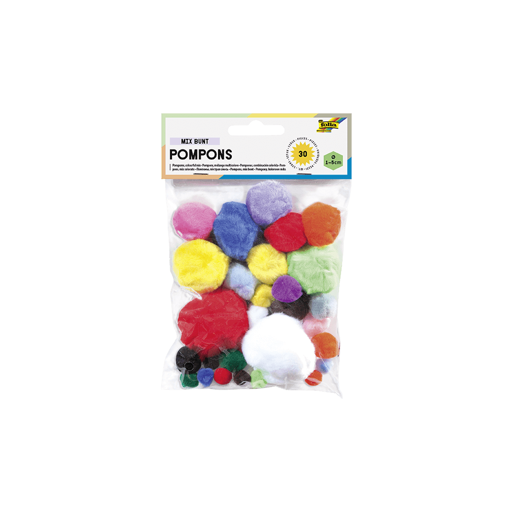 FOLIA ΠΟΜ ΠΟΜ 30 ΤΕΜΑΧΙΑ 1-5cm FOLIA ΠΟΜ ΠΟΜ 30 ΤΕΜΑΧΙΑ 1-5cm
