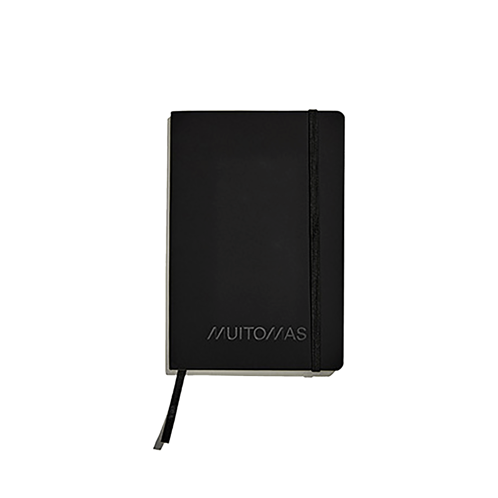 MUITOMAS ΣΗΜΕΙΩΜΑΤΑΡΙΟ ΡΙΓΕ ΛΑΣΤΙΧΟ 80 ΦΥΛΛΑ 13x21x1.2cm 80gsm ΜΑΥΡΟ