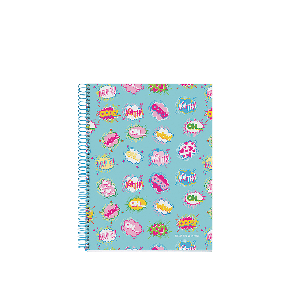 MIQUELRIUS ΤΕΤΡΑΔΙΟ ΡΙΓΕ ΣΠΙΡΑΛ 120 ΦΥΛΛΑ 21x29.7cm 70gr AGATHA RUIZ DE LA PRADA WOW