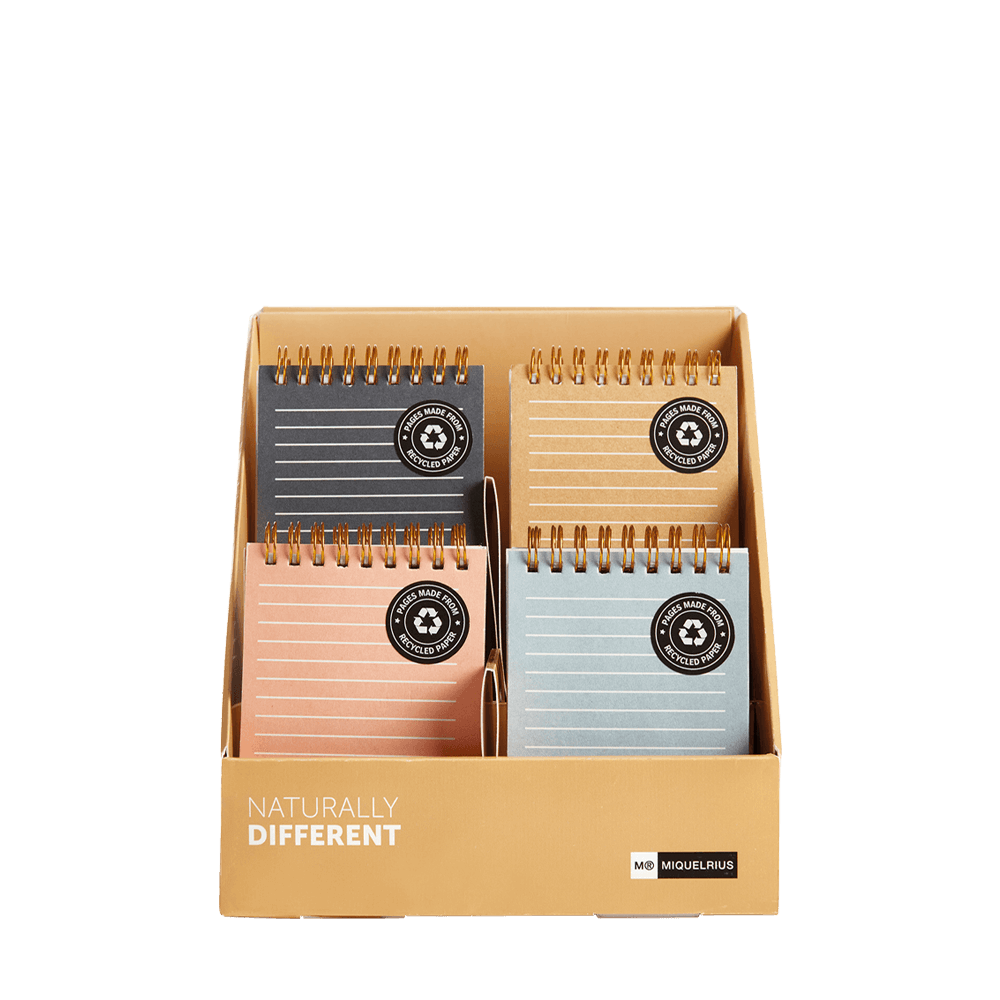 MIQUELRIUS ΒΙΤΡΙΝΑ ΓΕΜΑΤΗ ΣΗΜΕΙΩΜΑΤΑΡΙΟ ΡΙΓΕ ΣΠΙΡΑΛ 80Φ 12.9x8.5cm 70gsm NATURALLY  (Το προιόν πωλείται σε μεμονωμένα τεμάχια το