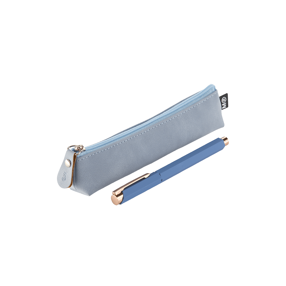 MIQUELRIUS ΚΑΣΕΤΙΝΑ ΘΗΚΗ 17x4x2cm & ΣΤΥΛΟ BALLPOINT ΜΠΛΕ ΜΕΛΑΝΙ 1.0mm ΜΠΛΕ