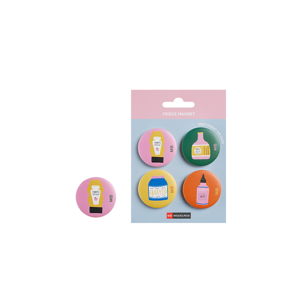 MIQUELRIUS ΜΑΓΝΗΤΕΣ ΣΤΡΟΓΓΥΛΟΙ BLISTER 4 ΤΕΜΑΧΙΑ Φ40mm FOODIE LOVERS ΑΣΣΟΡΤΙ