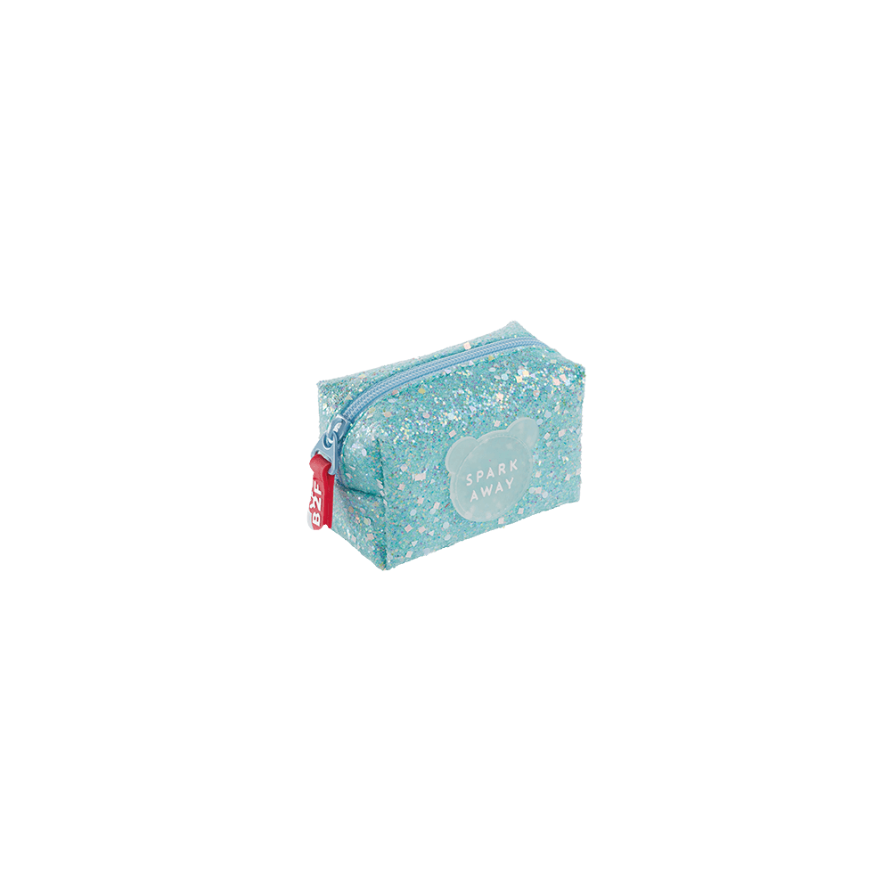 BACK2FUN ΠΟΡΤΟΦΟΛΙ ΓΙΑ ΚΕΡΜΑΤΑ 10x7x5cm SHINY ΜΠΛΕ