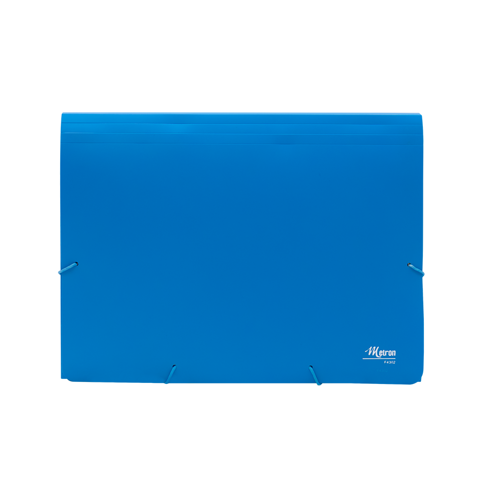 METRON ΦΑΚΕΛΟΣ Α4 12 ΘΕΣΕΩΝ ΛΑΣΤΙΧΟ ΜΠΛΕ