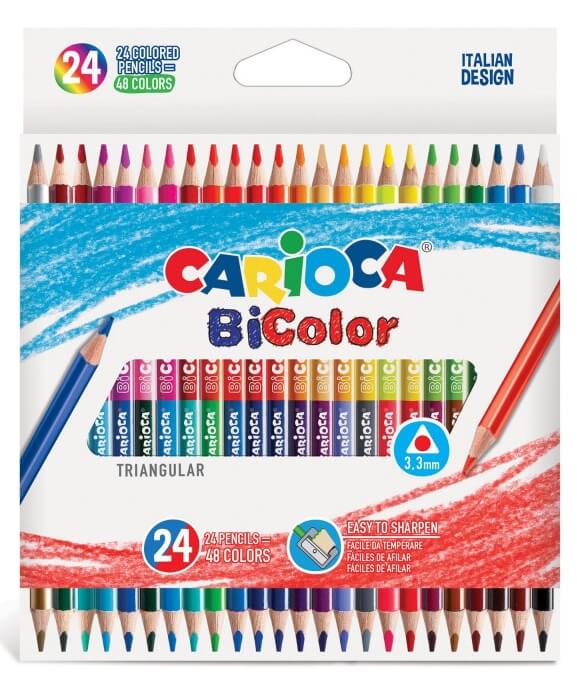 CARIOCA BI-COLOR ΞΥΛΟΜΠΟΓΙΕΣ ΤΡΙΓΩΝΙΚΕΣ ΜΕ ΔΙΠΛΗ ΜΥΤΗ 24 ΤΕΜΑΧΙΑ-48 ΧΡΩΜΑΤΑ CARIOCA BI-COLOR ΞΥΛΟΜΠΟΓΙΕΣ ΤΡΙΓΩΝΙΚΕΣ ΜΕ ΔΙΠΛΗ ΜΥΤΗ 24 ΤΕΜΑΧΙΑ-48 ΧΡΩΜΑΤΑ