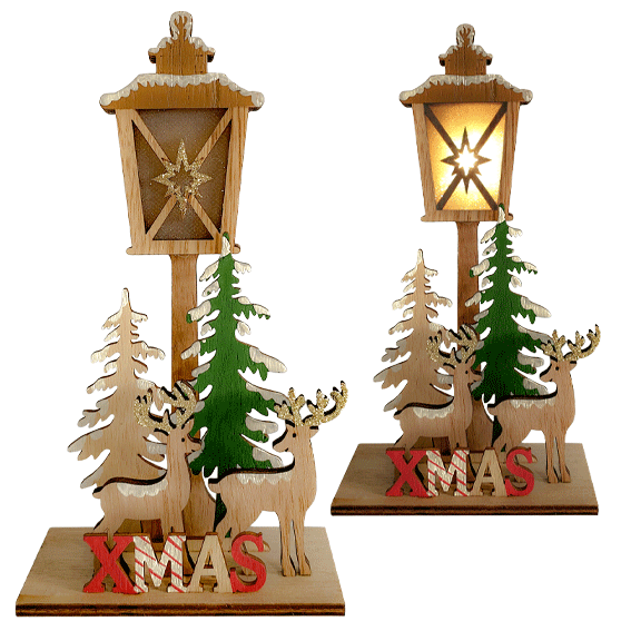 ΞΥΛΙΝΟΣ ΦΑΝΟΣΤΑΤΗΣ LED 10X5X19CM